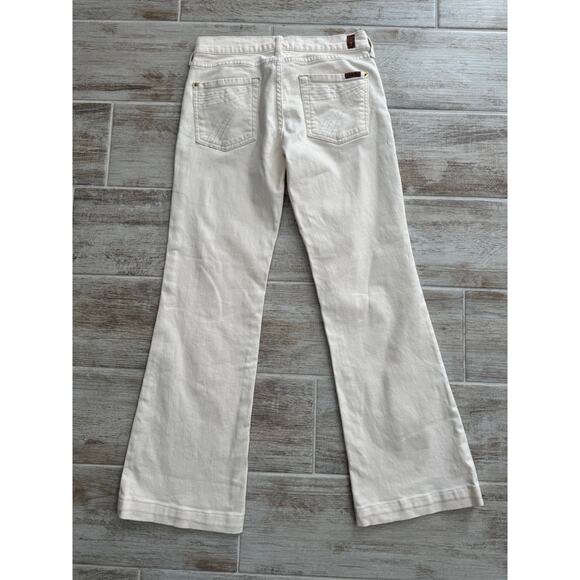 7 For All Mankind Dojo Jeans low rise 28 Cream Wide Leg flare Y2K vintage 90s - Picture 5 of 7